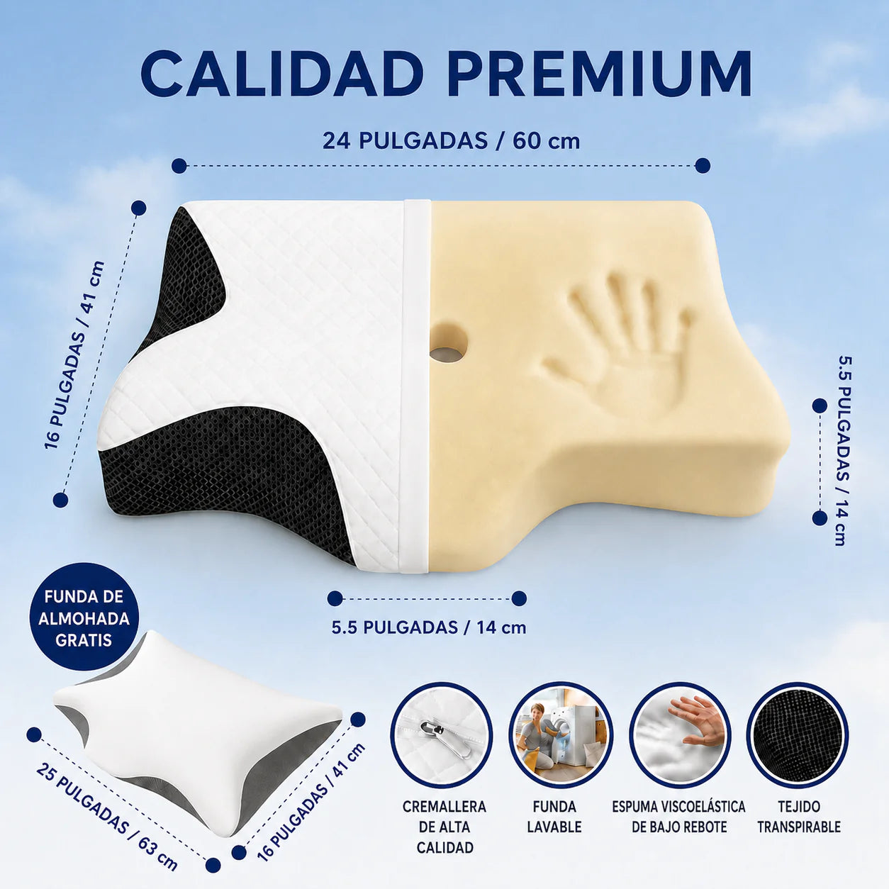 OrthoSleep Almohada de Soporte Cervical