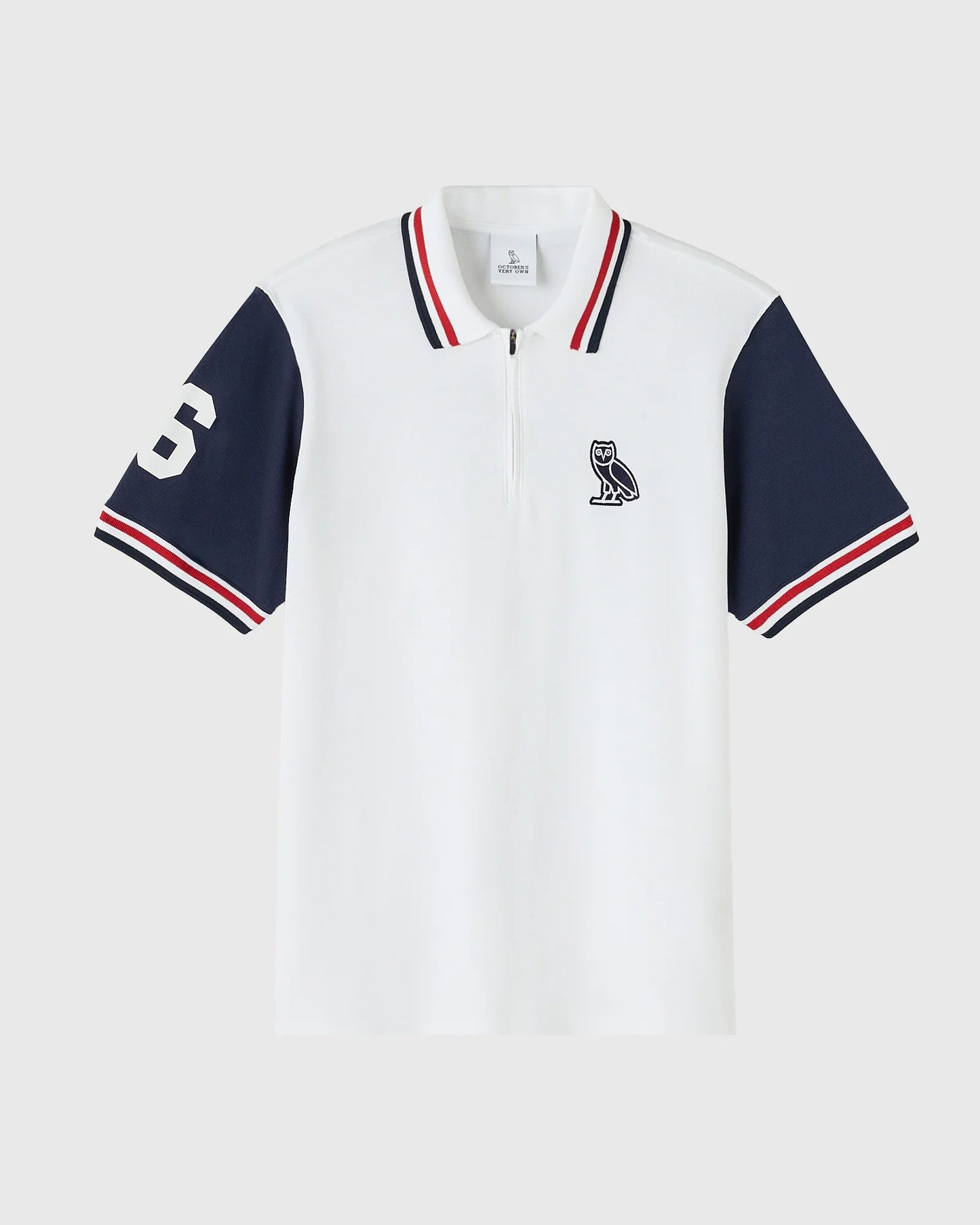 Quarter Zip Short Sleeve Polo White