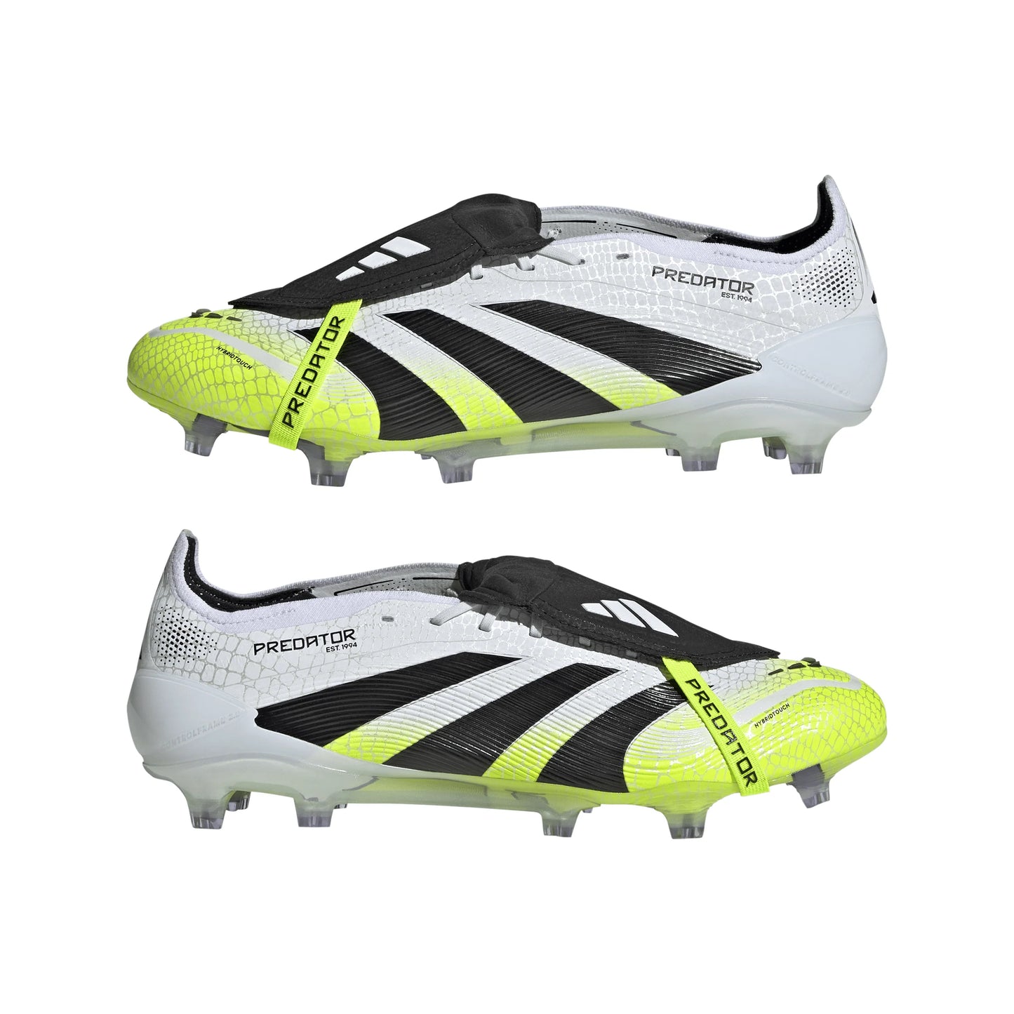 adidas Predator Elite Fold Over Tongue Firm Ground Soccer Cleats Cloud White Black Lucid Lemon