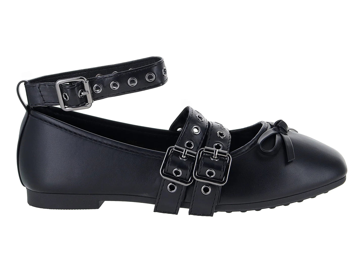 Zapatos Planos Mary Jane Roze Negro para Mujer