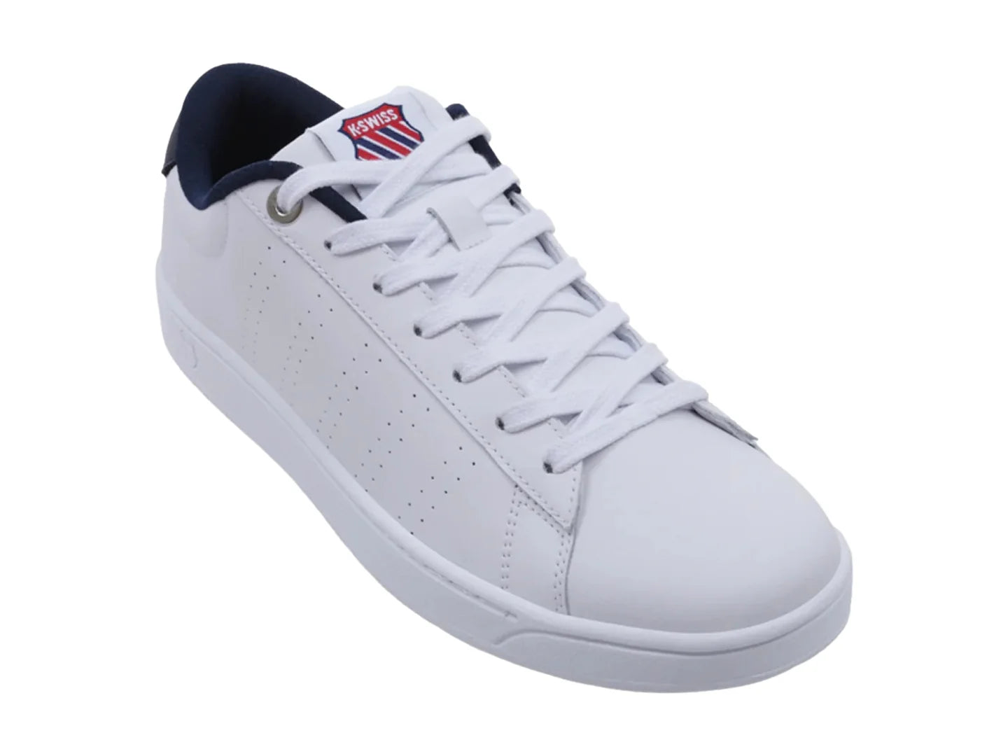Tenis K Swiss Base Court Blanco y Azul Marino para Hombre