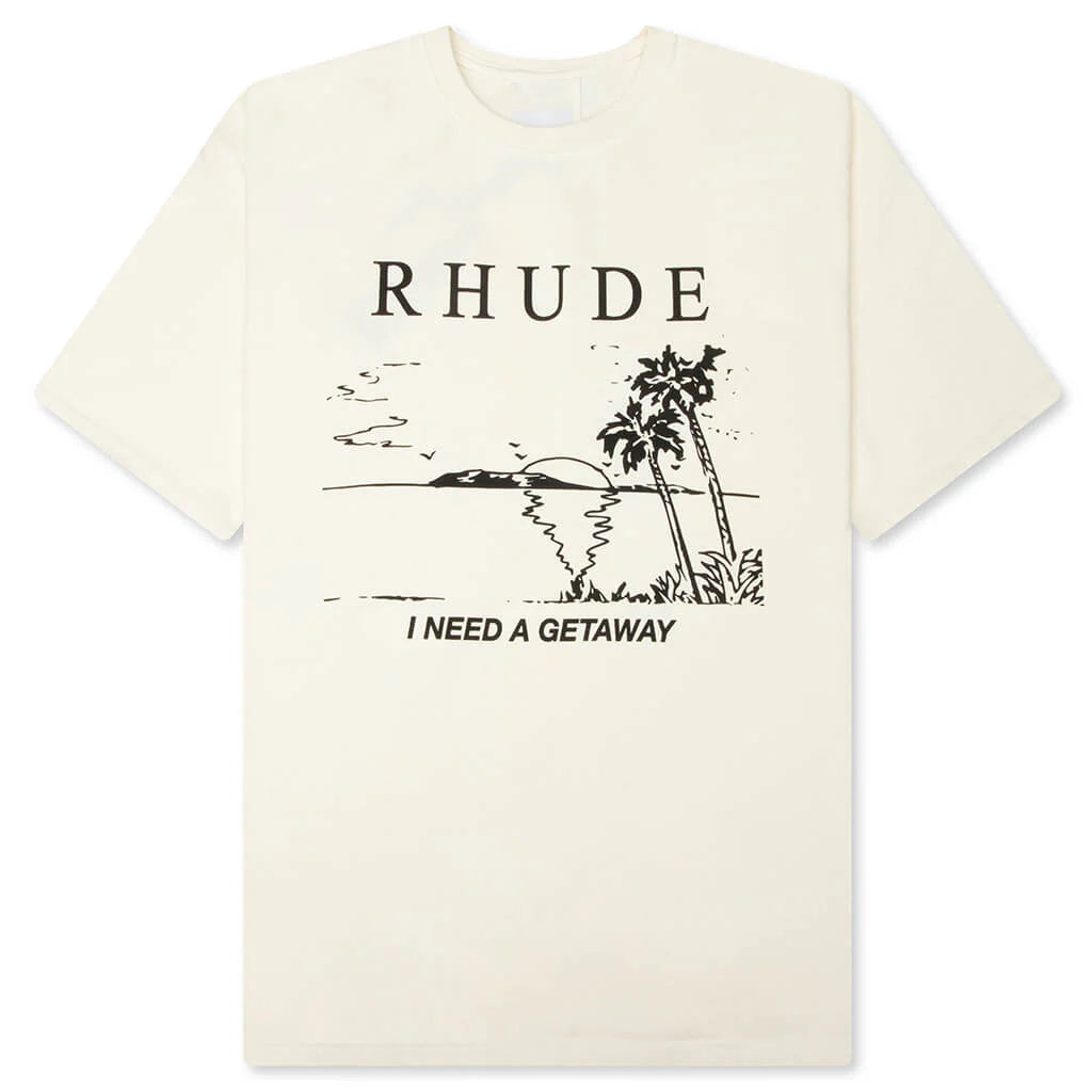 I Need A Getaway Tee Vintage White Black