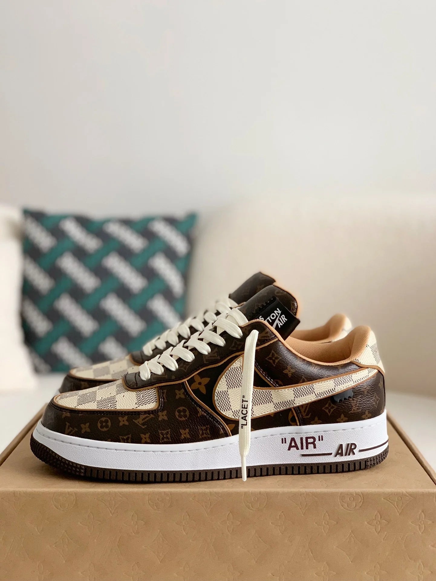 Louis Vuitton x Nike Air Force 1 Low Monogram Brown Damier Azur