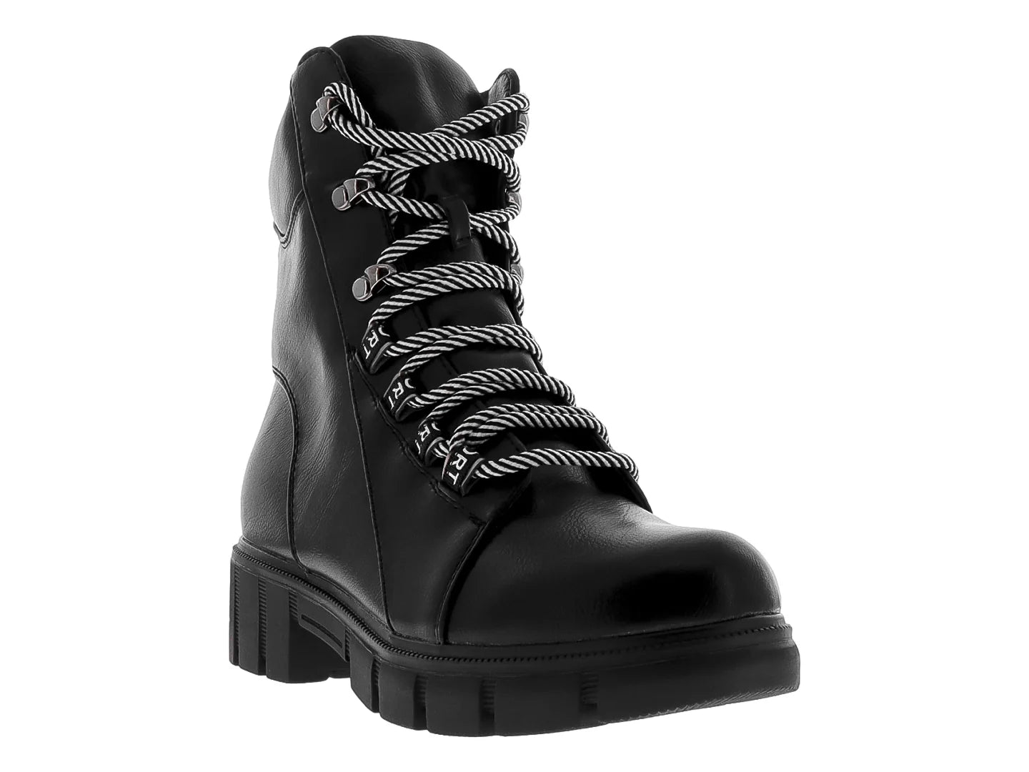 Botines Combat Roze Negro para Mujer