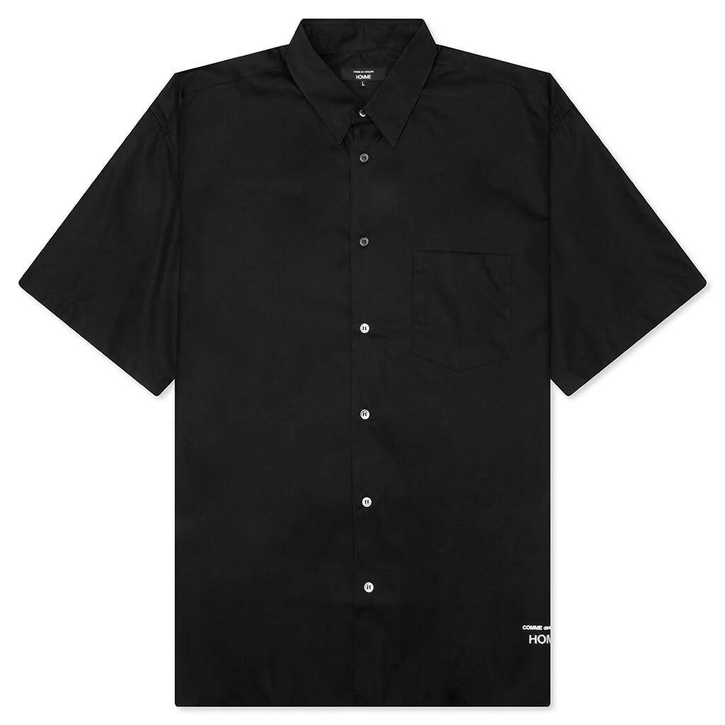 Curved Hem Short Sleeve Shirt Black