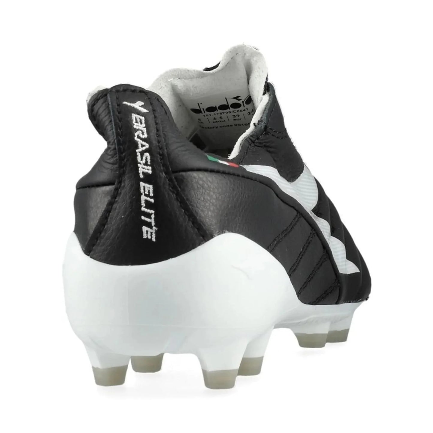 Diadora Brasil Elite 2 Teach Italia LPX FG Firm Ground Soccer Cleats Black White