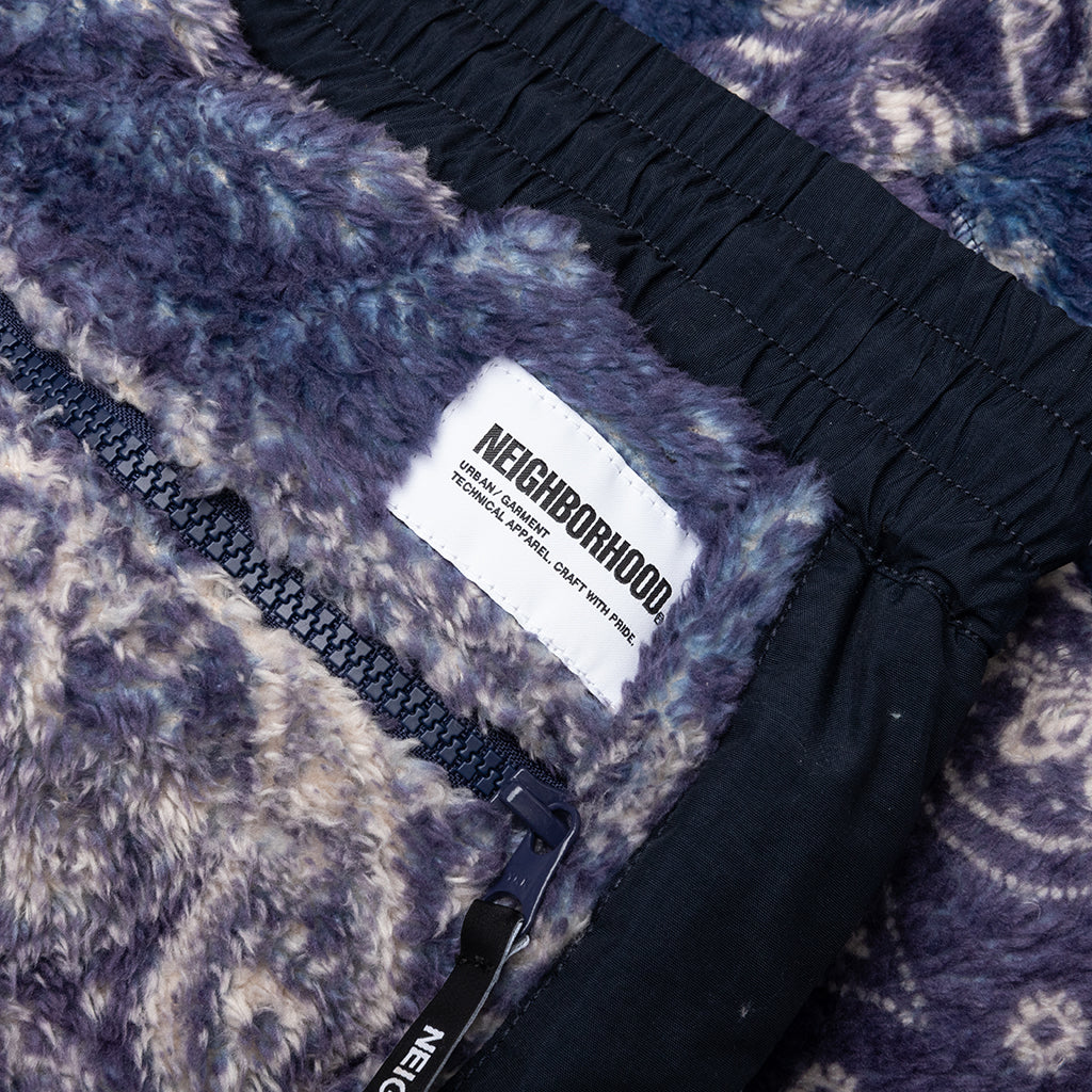 Bandana Pattern Fleece Pants Navy