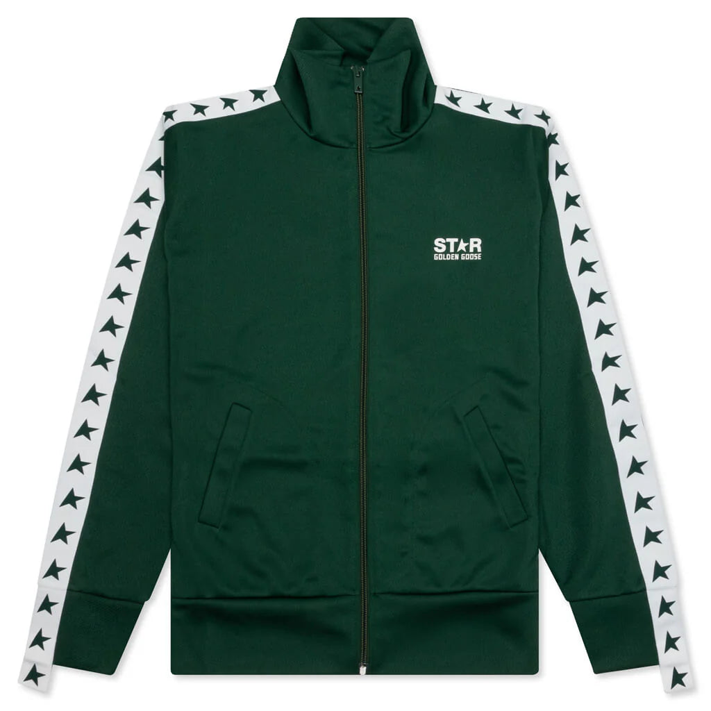 Womens Star Zipped Track Jacket Bright Green