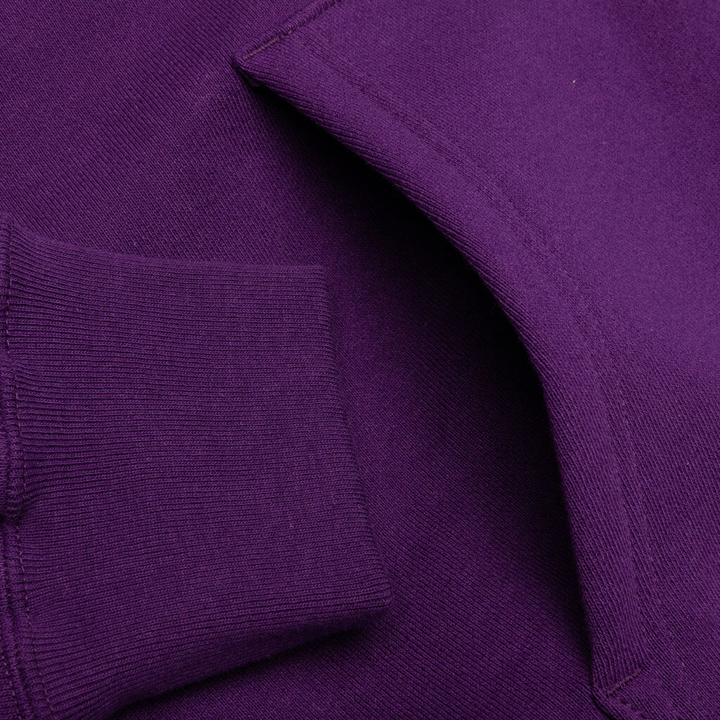 College Relaxed Fit Full Zip Hoodie Purple