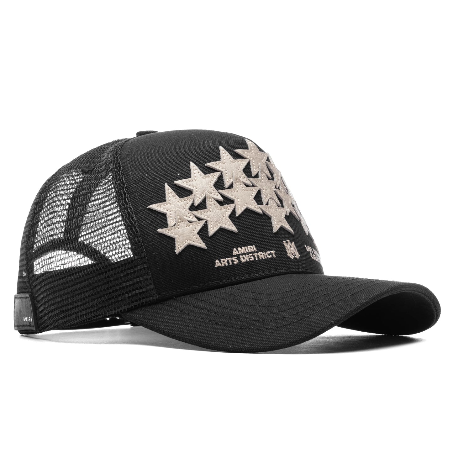 Leather Star Trucker Hat Black