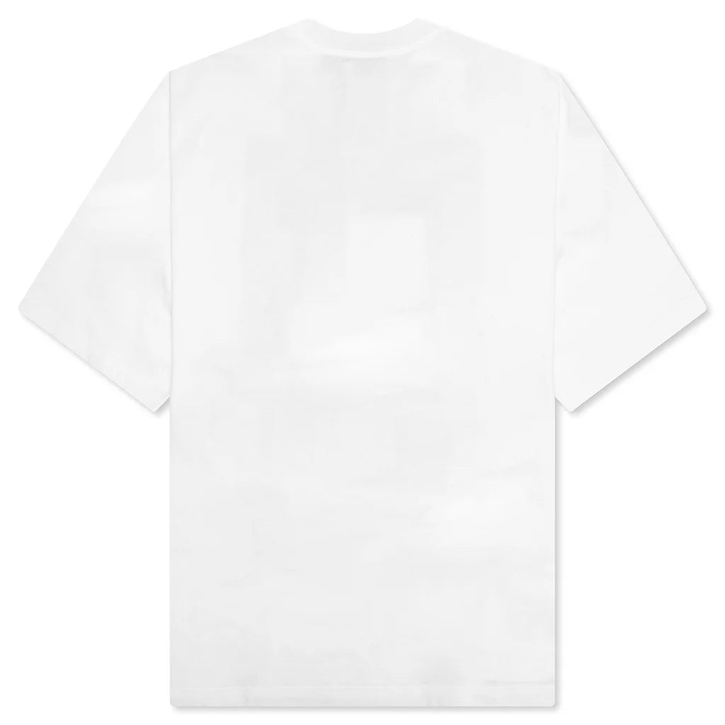 Cotton T Shirt with Dante Patch Lily White