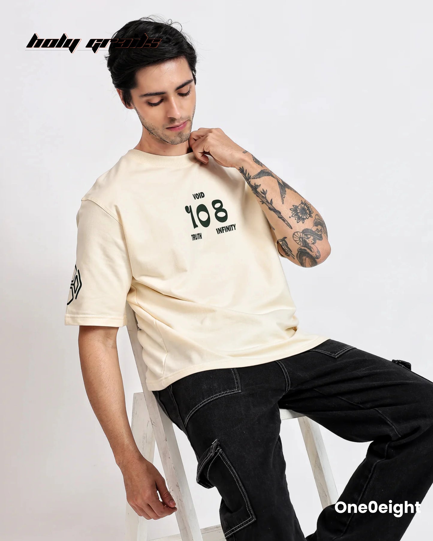 Tattva Cream Oversize Tee HG x One0eight