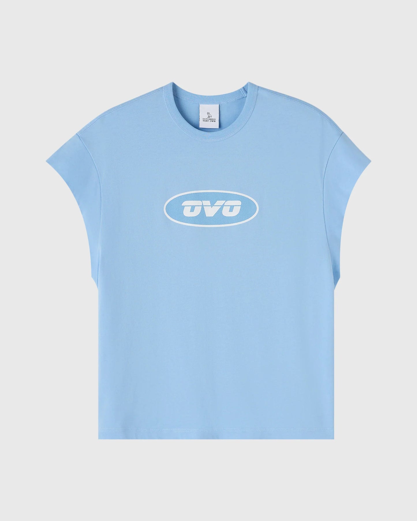 Runner Mesh Print Muscle Tee Light Blue