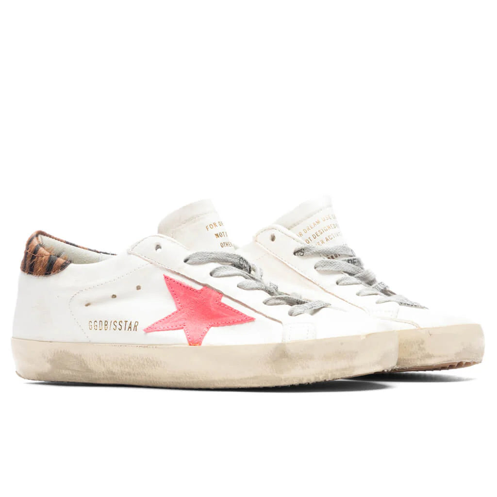Womens Super Star Sneakers Creamy White Fluorescent Red Black