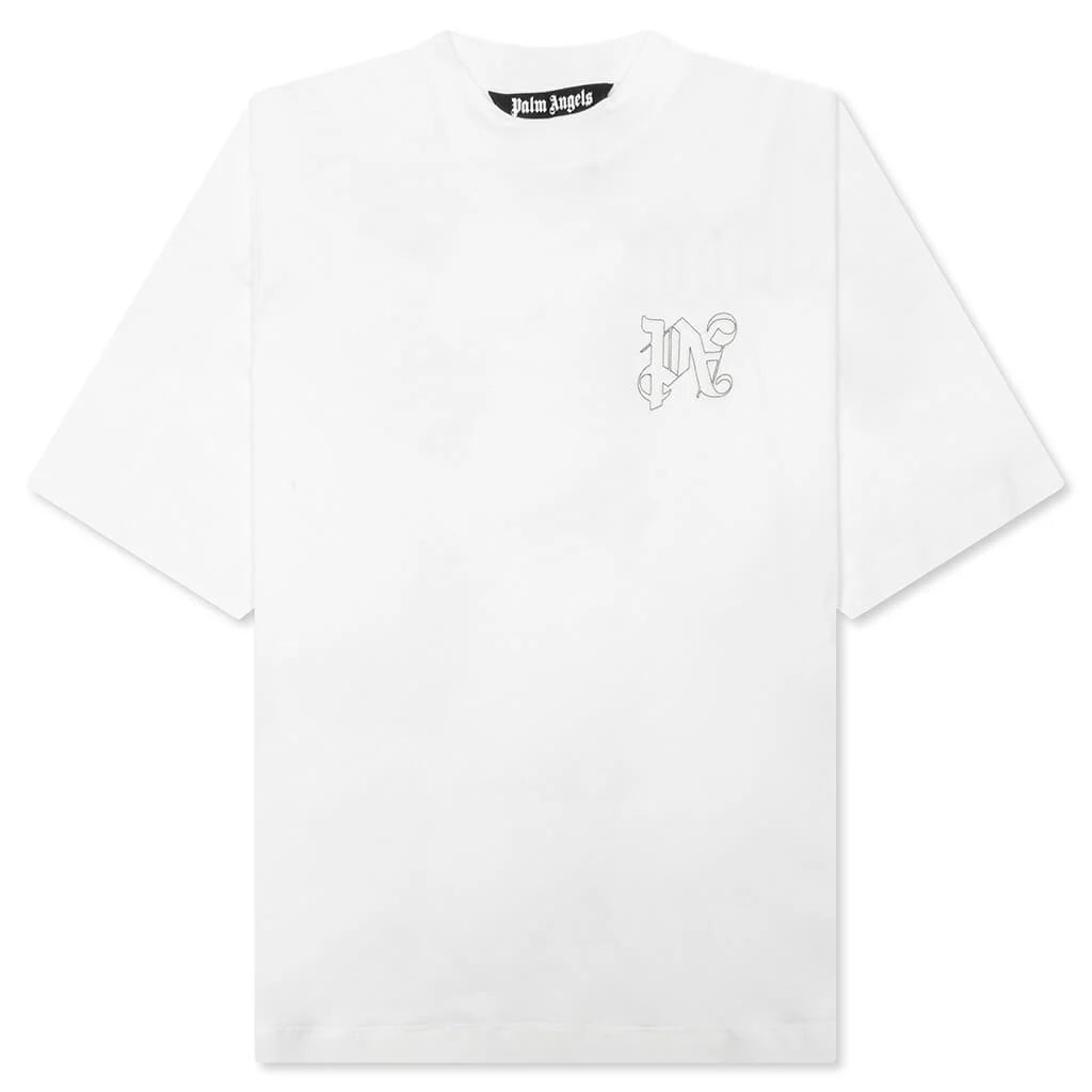 PA Monogram Over Tee Off White