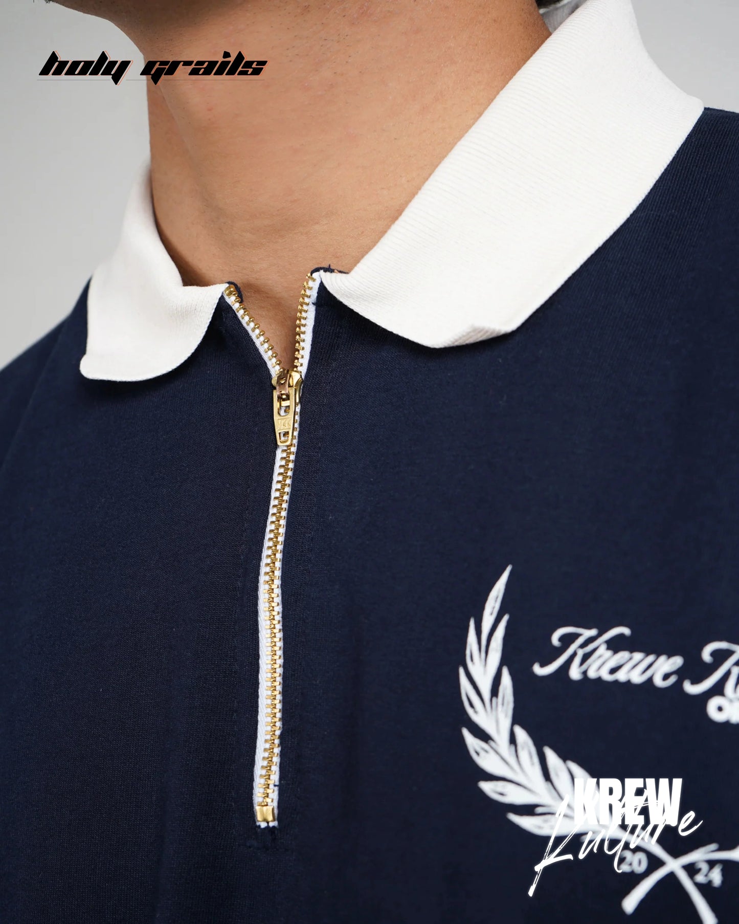 The Elite Navy Blue Polo T Shirt HG x Krewe Kulturr