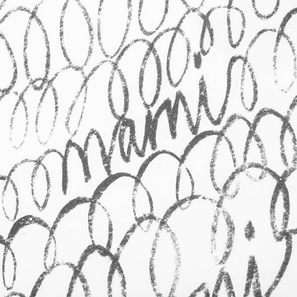 Scribble Motif T Shirt Lily White