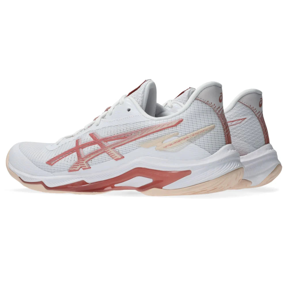 Tenis Asics Netburner Ballistic ff 4 Branco Rosa