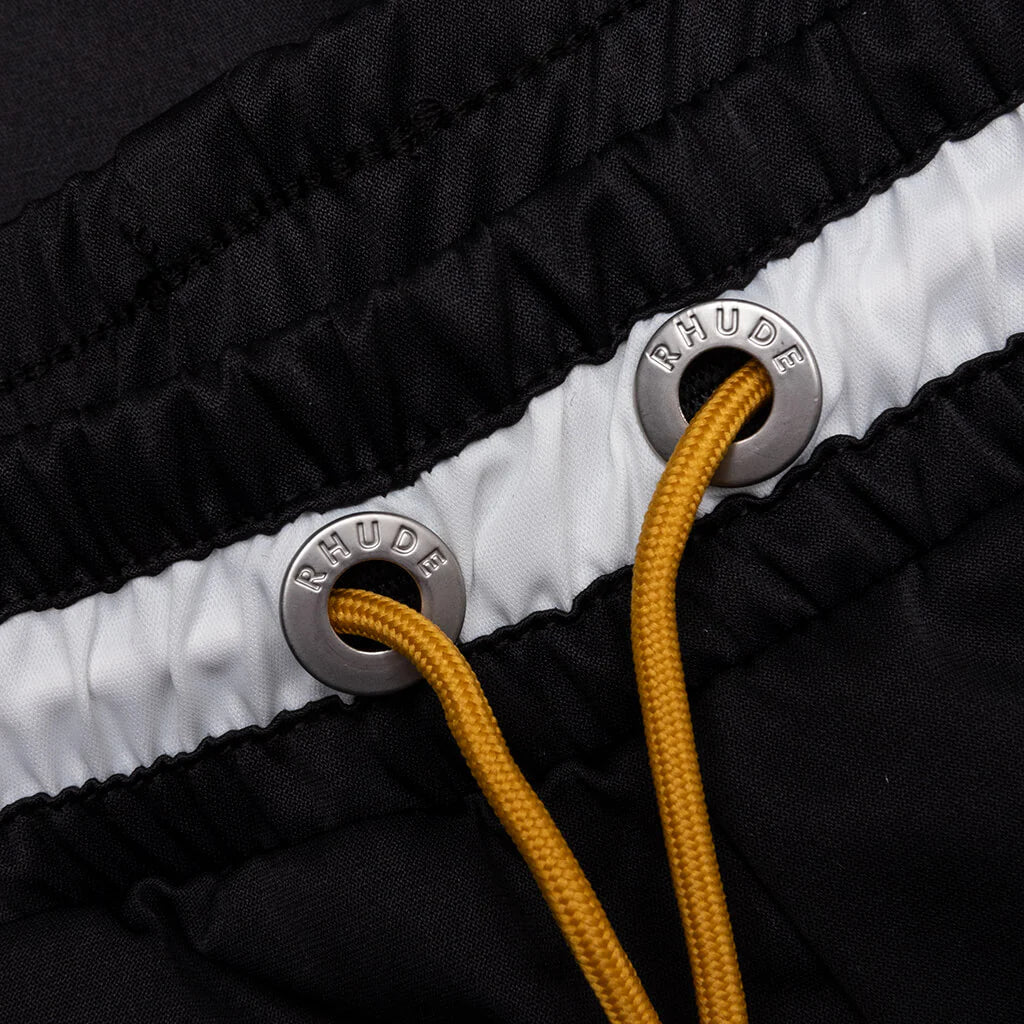 Rhude Logo Basketball Swim Shorts Black White