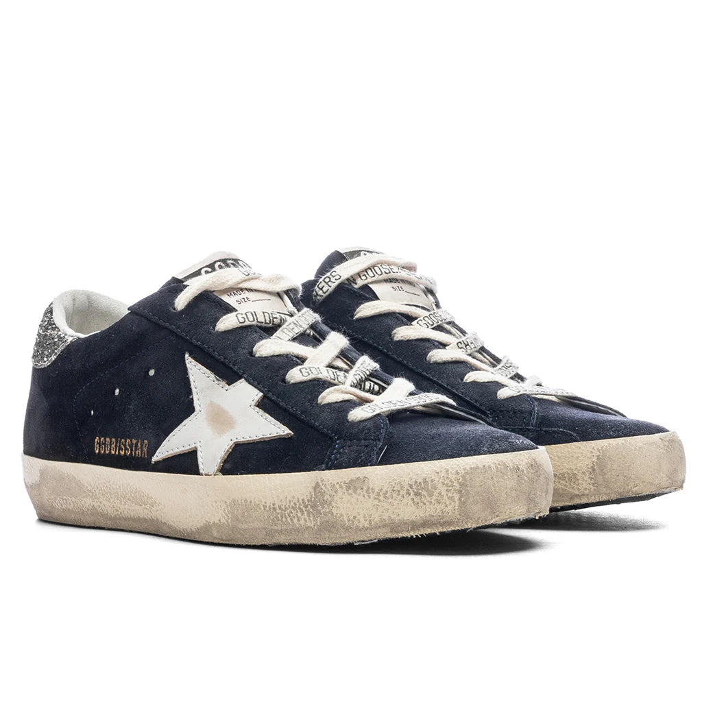 Womens Super Star Blue White Silver