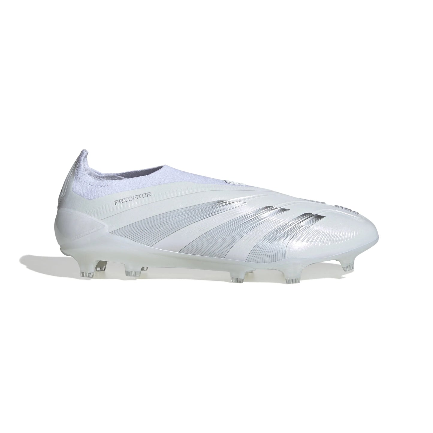 adidas Predator Elite Laceless FG Firm Ground Soccer Cleats White Silver Metallic White