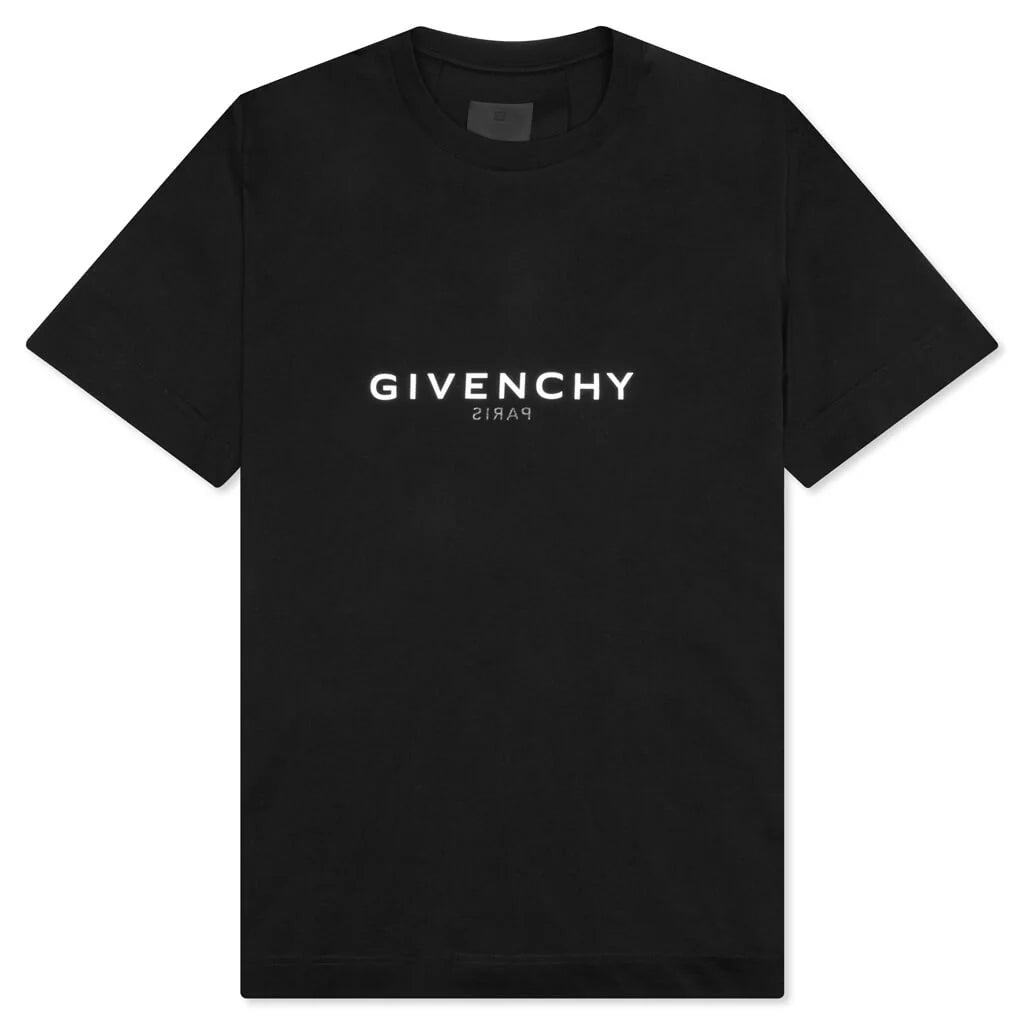 Slim Fit Reverse Print T Shirt Black