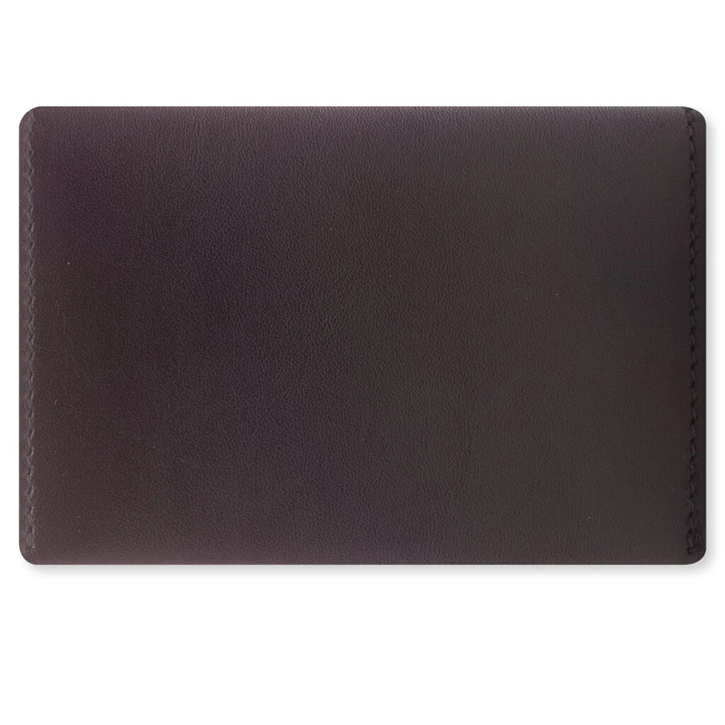 Folded Leather Wallet Dark Brown