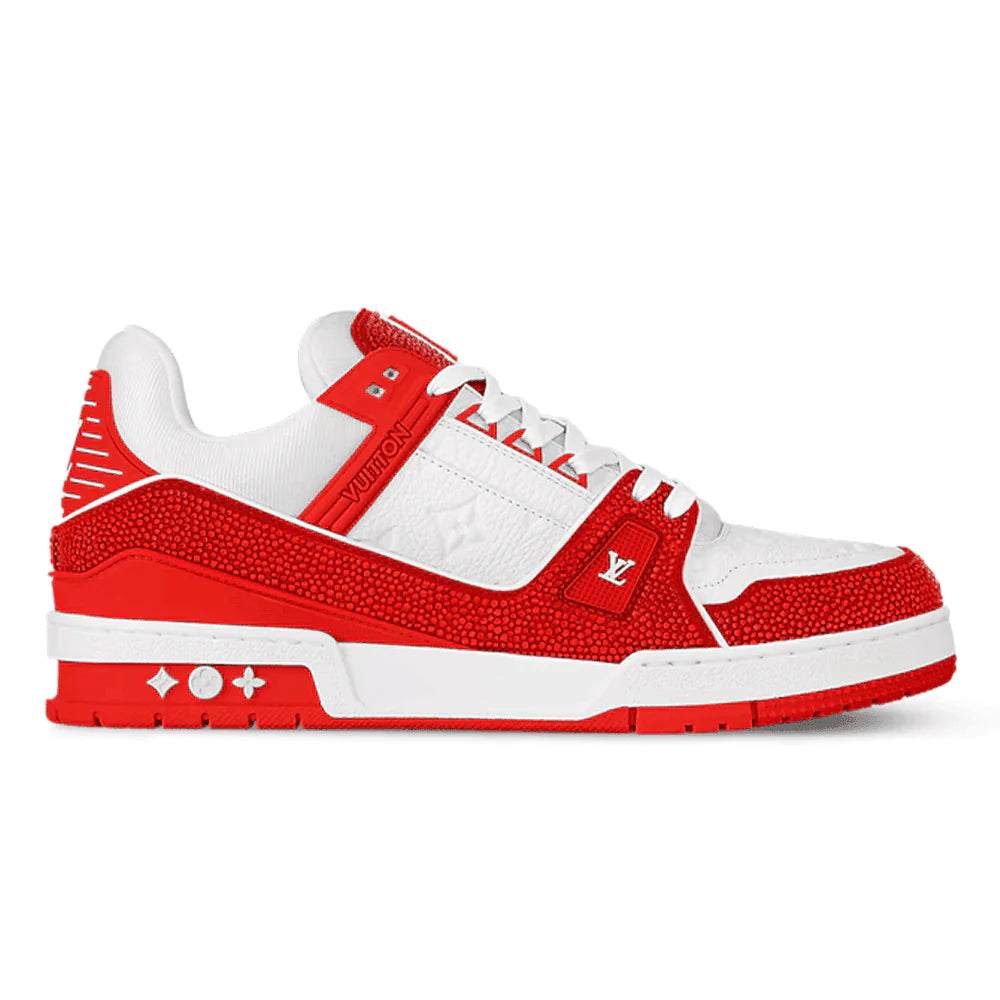 Louis Vuitton LV Trainer Sneaker Red Crystals