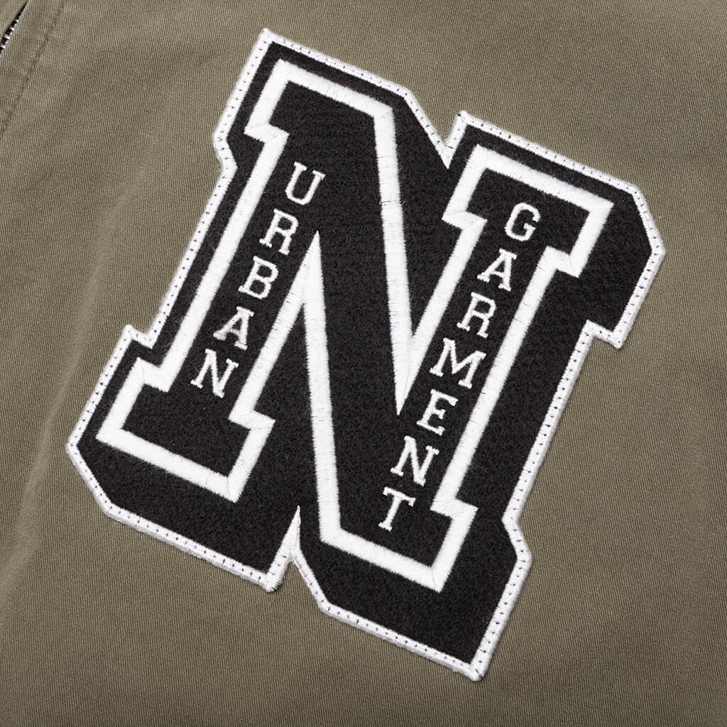 Washed Zip Work Jacket Olive Drab