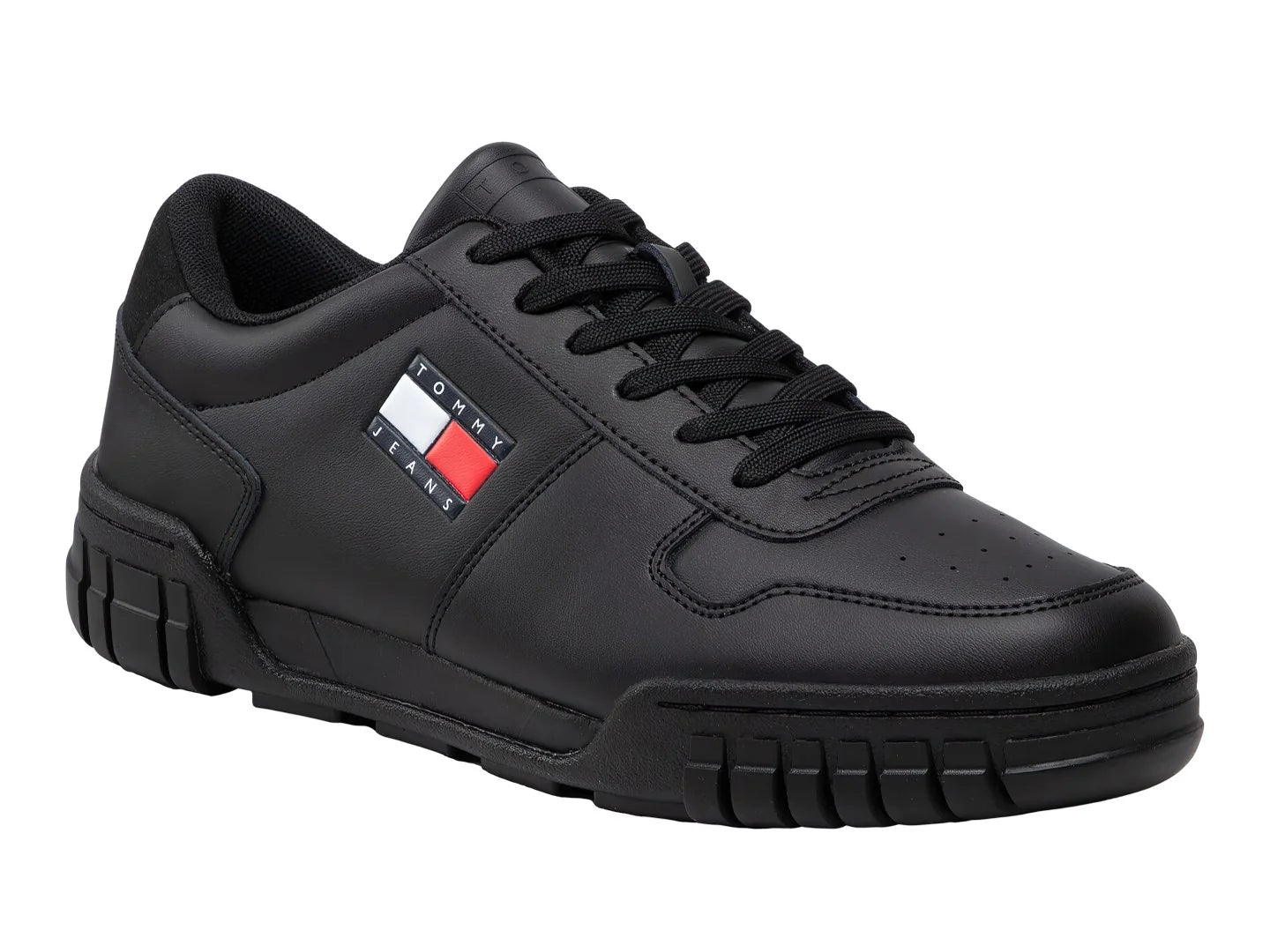 Tenis Tommy Hilfiger Retro Leather Cupsole Negro para Hombre