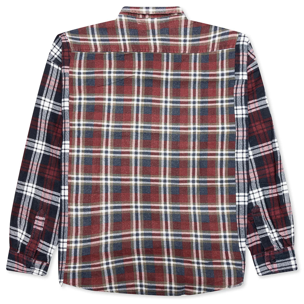 Ribbon Wide Flannel Shirt Assorted