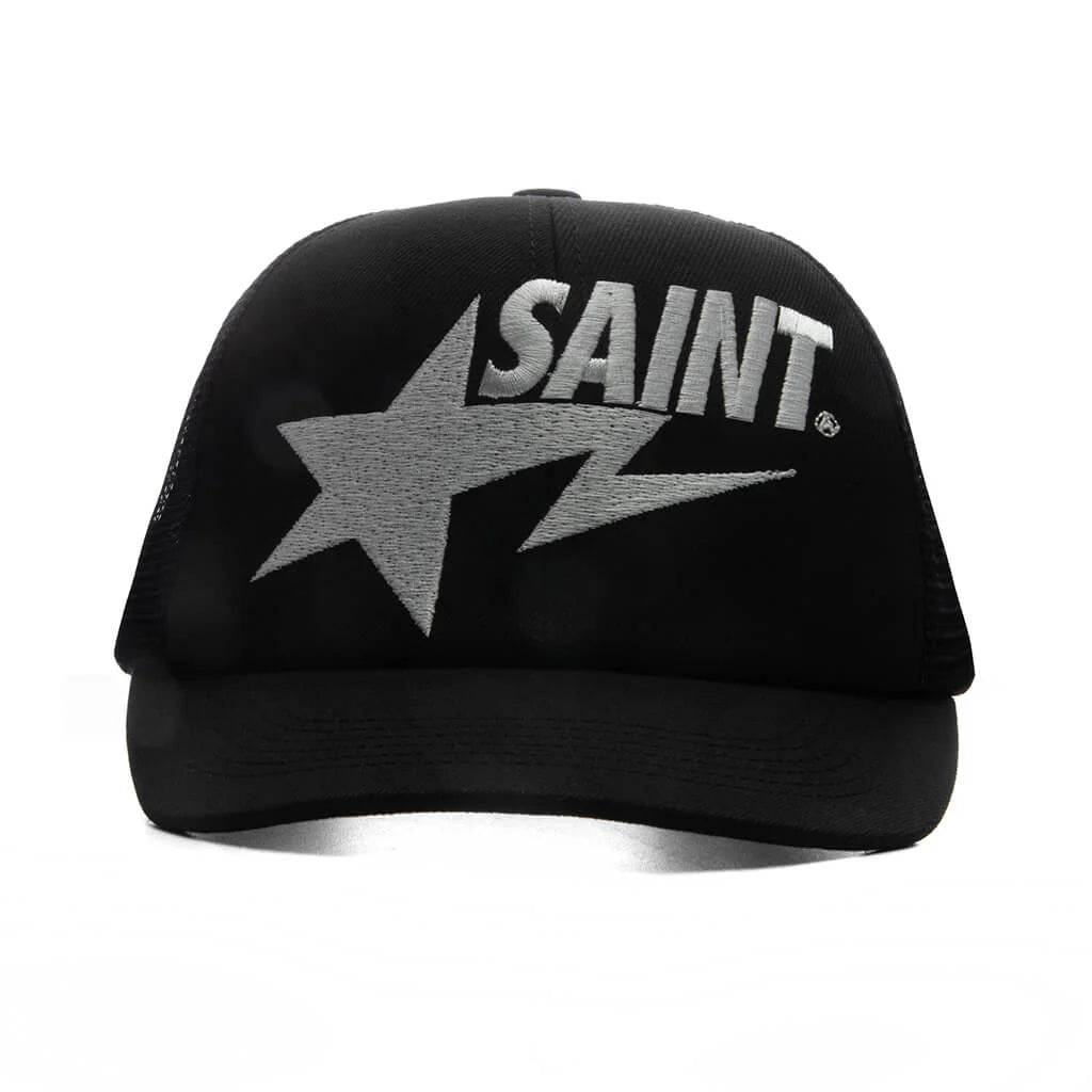 Saint M6 x BAPE Mesh Cap Black