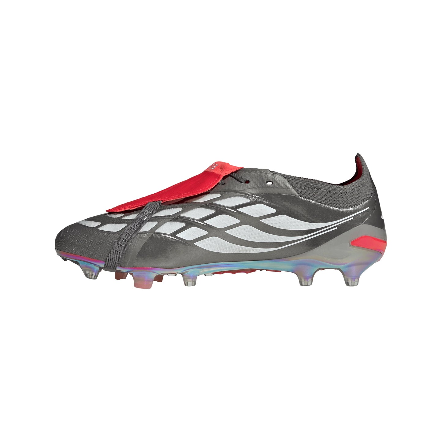 adidas Predator Elite Fold Over Tongue AG Mens Soccer Cleats Grey Red