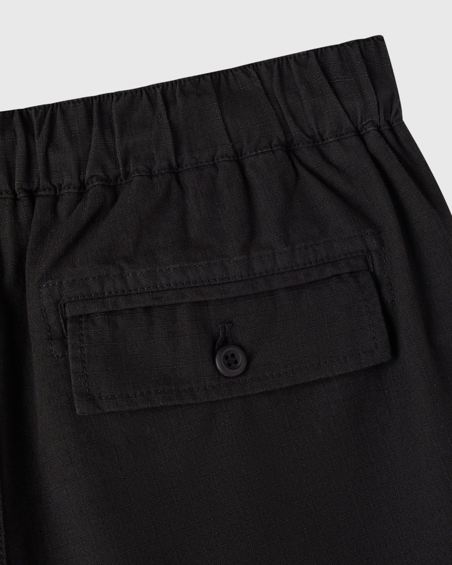 Linen Ripstop Cargo Short Black