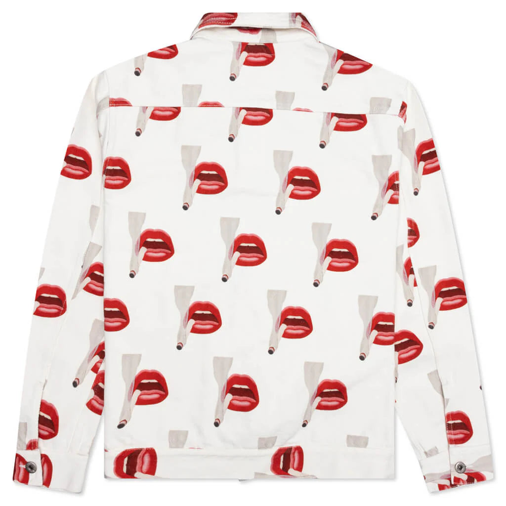 Emotionally Unavailable x Tom Wesselmann Smoking Lips Jacket White