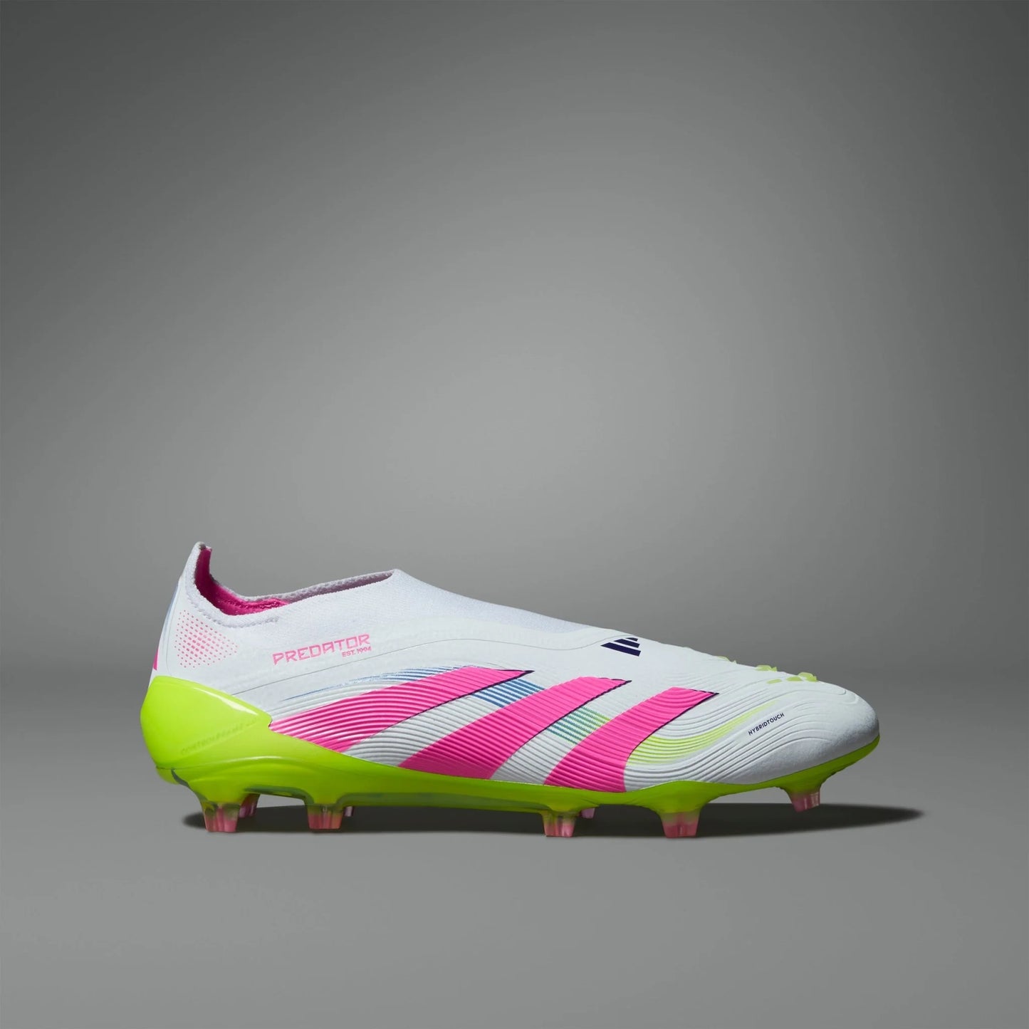 adidas Predator Elite Laceless FG Laceless Firm Ground Soccer Cleats White Lucid Pink Lucid Lemon