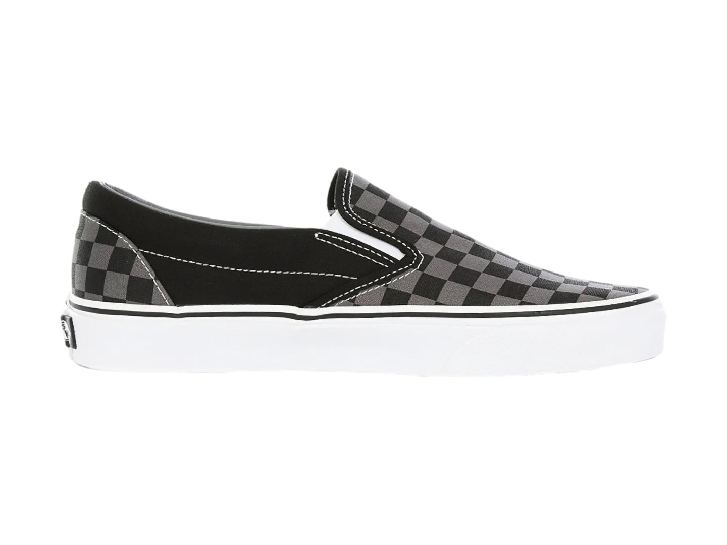 Tenis Vans Classic Slip On Negro con Cuadros Gris