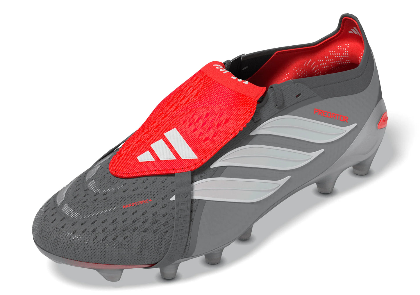 adidas Predator Elite Fold Over Tongue AG Mens Soccer Cleats Grey Red