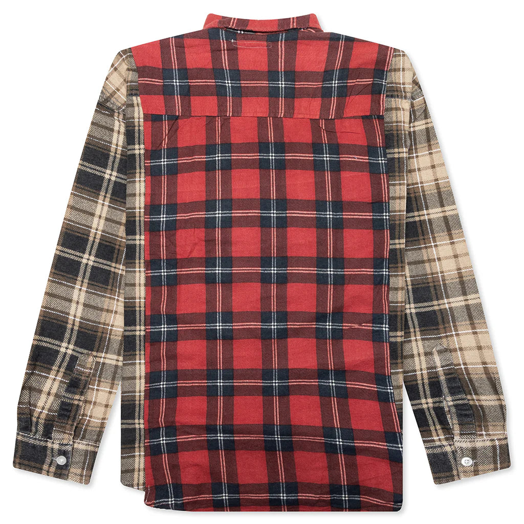 Ribbon Wide Flannel Shirt Assorted