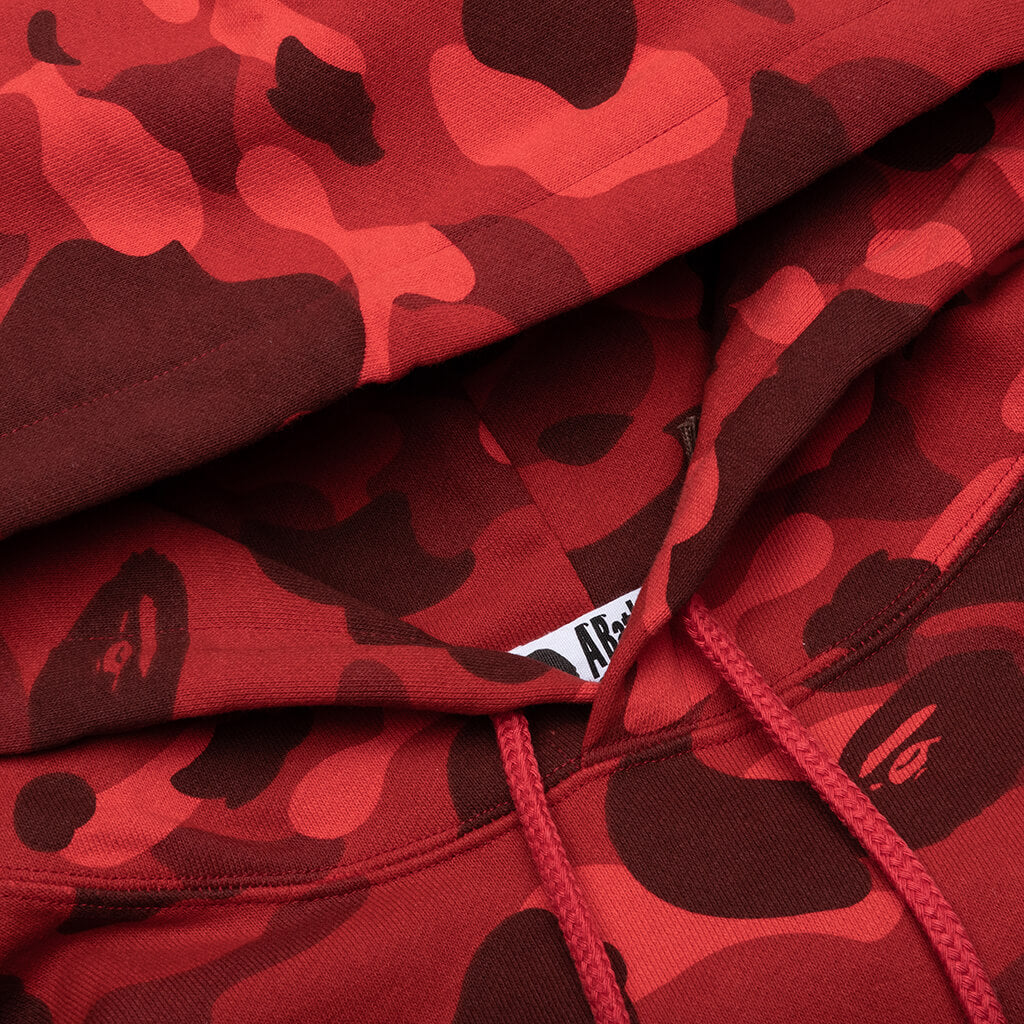 Color Camo Pullover Hoodie Red