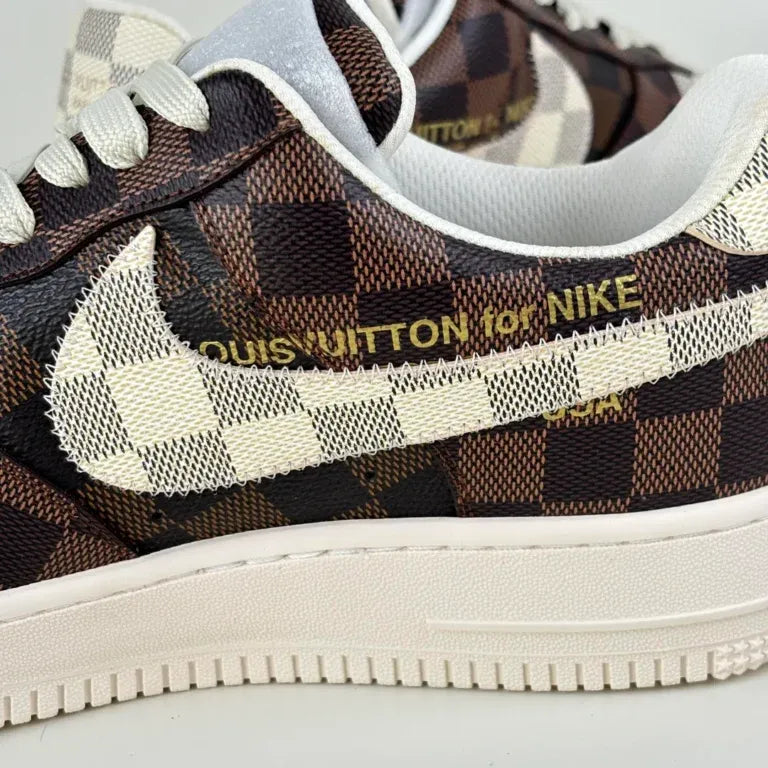 Louis Vuitton x Nike Air Force 1 Damier Brown White