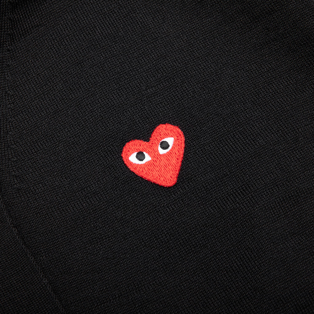 Red Emblem S S V Neck Cardigan Black