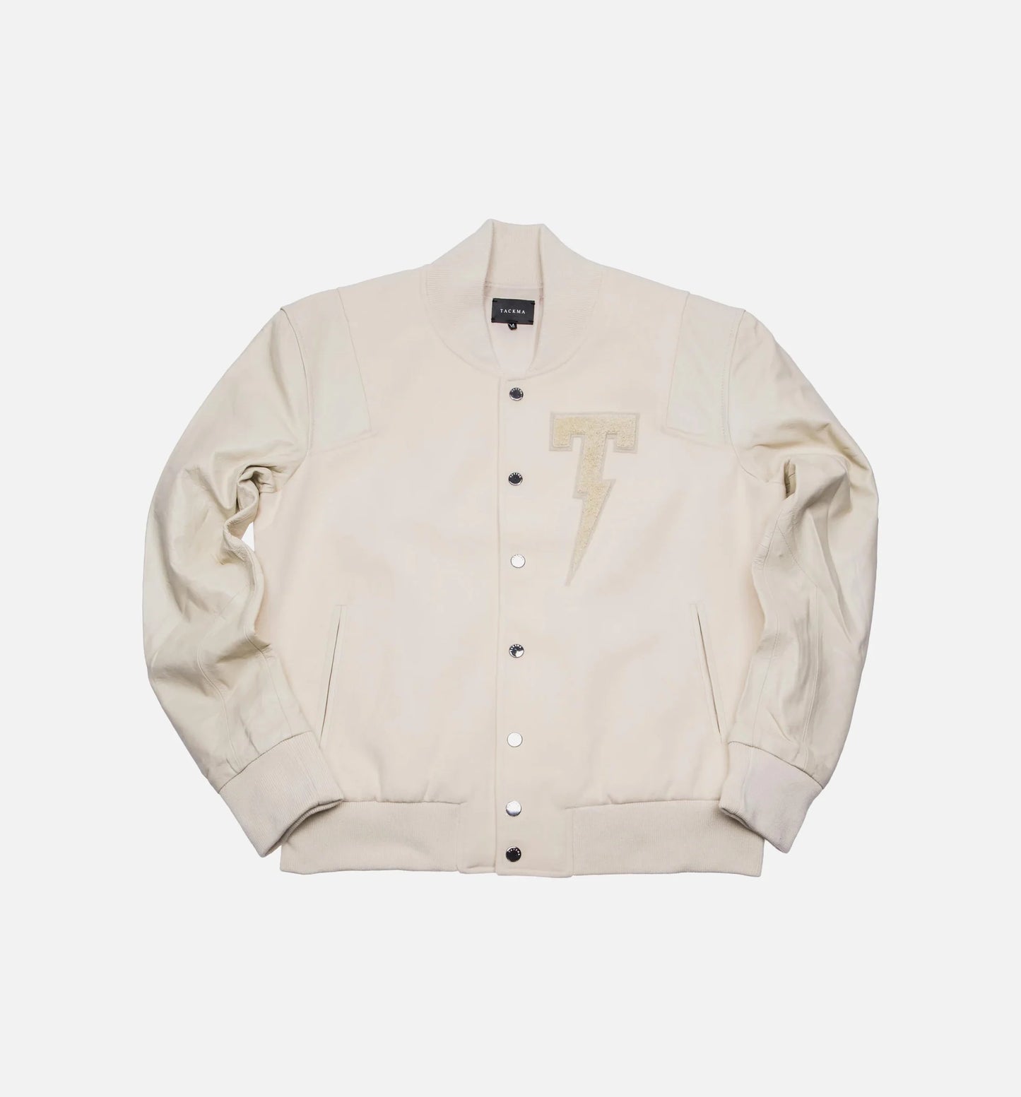Thunder T Varsity Jacket Mens Jacket Off White