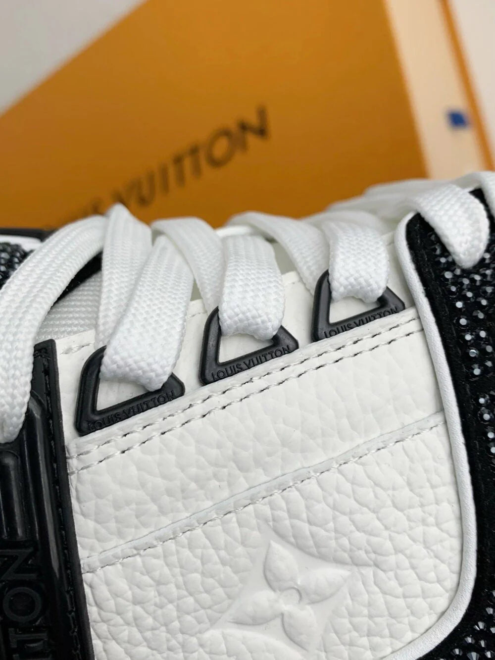 Louis Vuitton LV Trainer Sneaker Denim Monogram Black Diamond