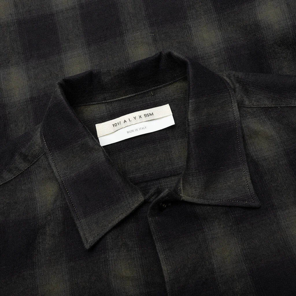 Graphic Flannel Shirt Military Green