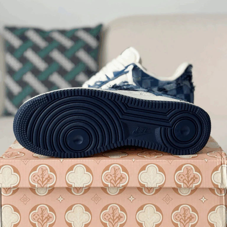Louis Vuitton x Nike Air Force 1 Low Blue Damier Denim