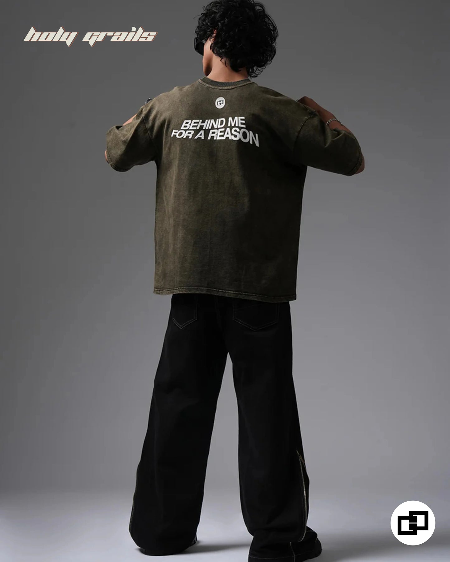 Behind For A Reason Oversized Acid Wash Tee HG x Grey Hound Clothing