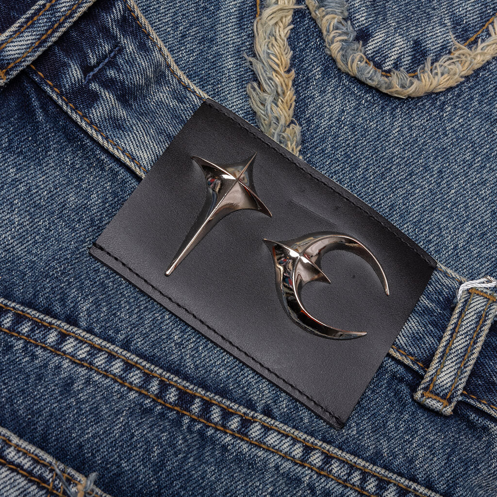 Tribal Denim Pants Blue