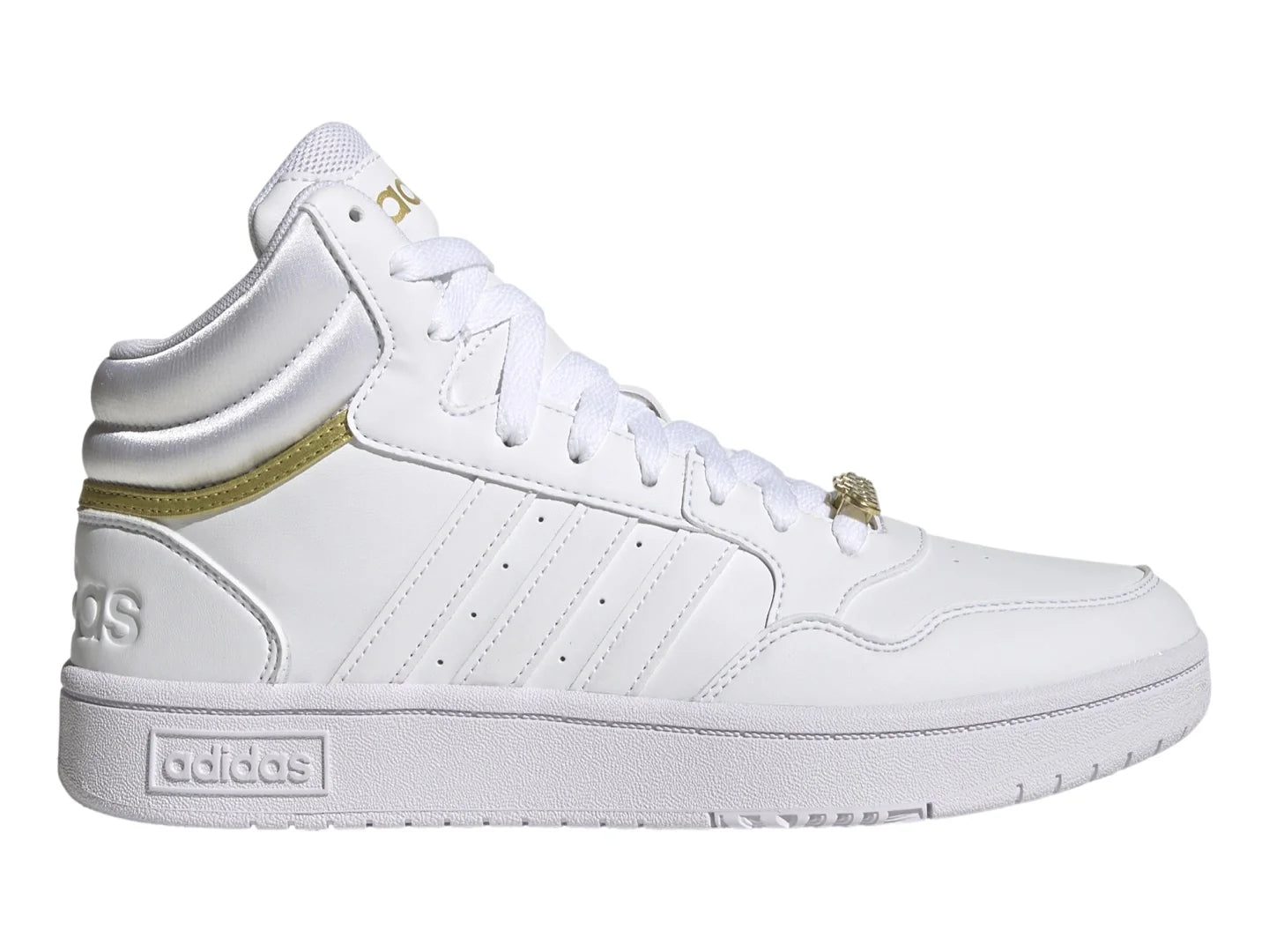 Tenis Adidas Hoops 30 Mid Blancos con Dorado para Mujer