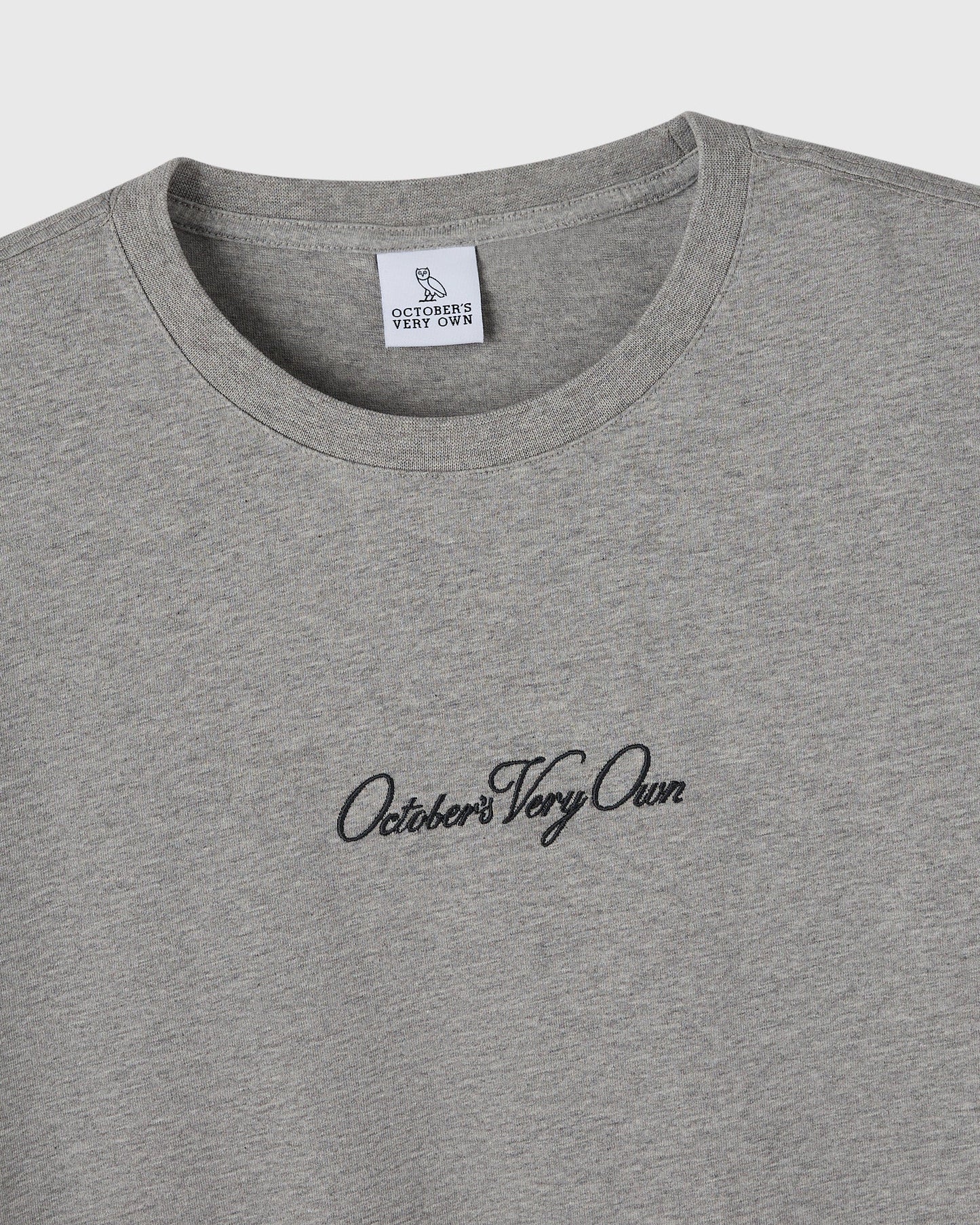 Luxe Jersey Script Tee Heather Grey